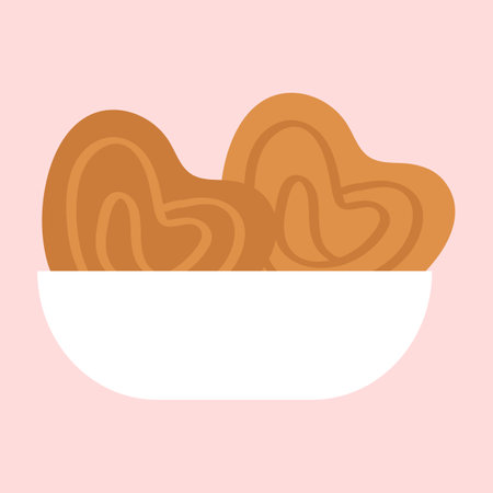Dried apricots in a bowl. Vector flat illustration.のイラスト素材
