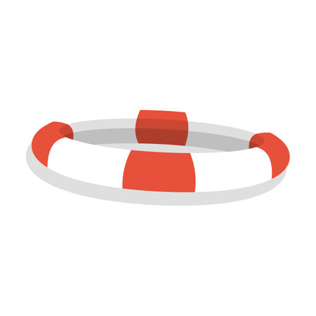 Lifebuoy icon in isometric 3d style on a white backgroundのイラスト素材