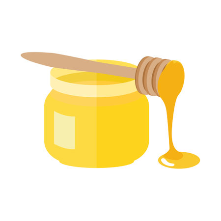 Jar of honey icon in isometric 3d style on a white backgroundのイラスト素材