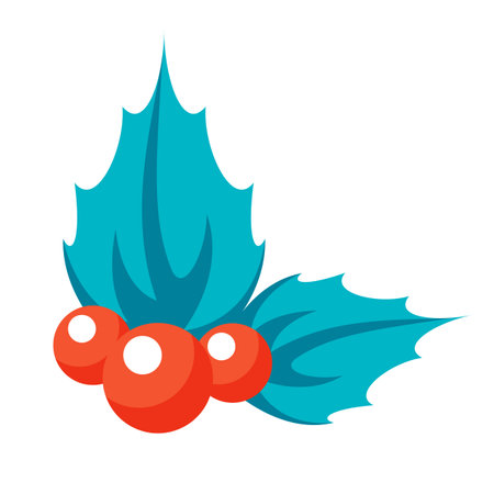 Christmas holly berry decoration icon vector illustration design graphic flat styleのイラスト素材
