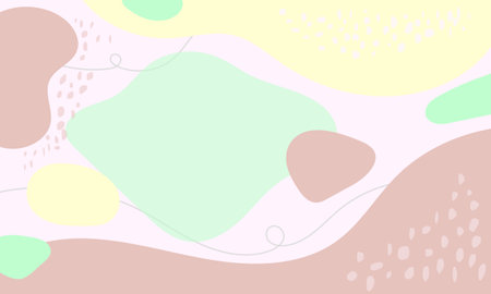 Cute abstract background with hand drawn doodles. Pastel colors.