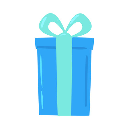 Gift box icon in flat style isolated on white background. Vector illustration.のイラスト素材