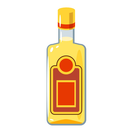 Tequila bottle icon. Flat illustration of tequila bottle vector icon for web designのイラスト素材