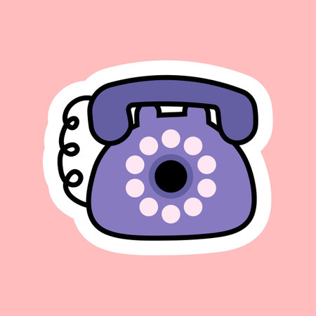 Retro telephone icon. Vector illustration in cartoon style. Vintage telephone symbol.のイラスト素材