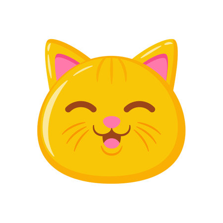 Cute cat face icon. Cartoon cat emoticon. Vector illustrationのイラスト素材