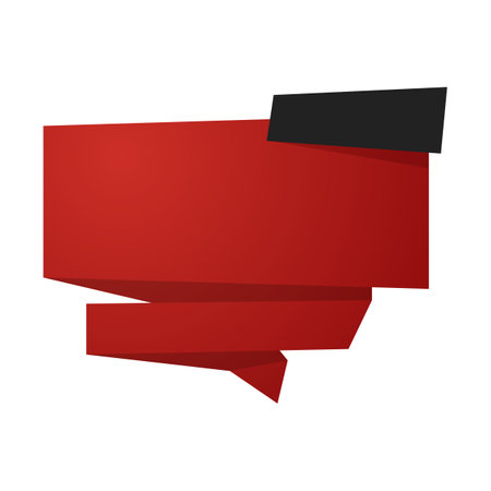 Red origami banner. Vector origami banner. Vector origami banner.のイラスト素材