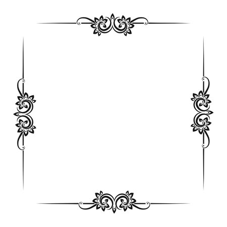 Oval border frame deco. Vector simple line art signboardのイラスト素材
