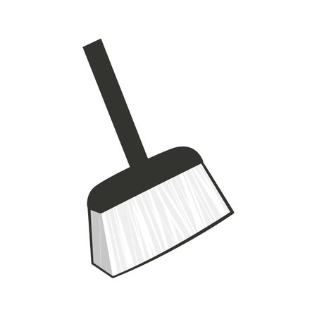 Cleaning brush icon in isometric 3d style on a white backgroundのイラスト素材