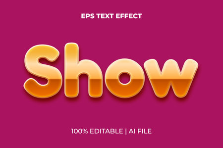 Show text effect, cartoon style editable text effect. Editable text effectのイラスト素材