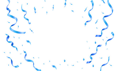 Blue confetti on white background. Vector illustration. Eps 10.のイラスト素材