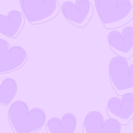 Pink hearts on a purple background. Place for your text. Vector illustration.のイラスト素材