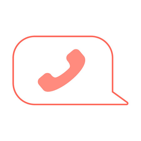 Red phone icon in chat bubble. Flat design style eps 10のイラスト素材