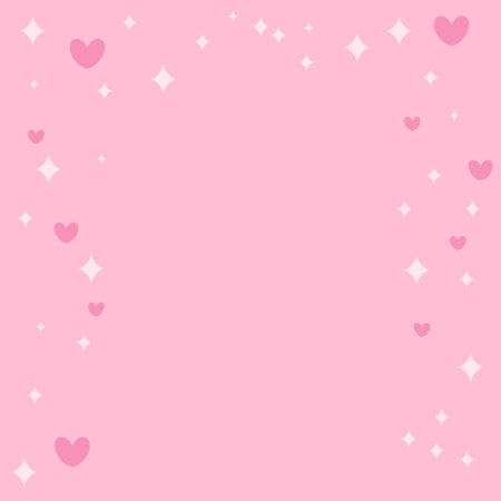 Pink heart love confettis. Valentine's day falling rain background. Falling stitched paper hearts confetti on pink background. Extraordinary vector illustration.のイラスト素材