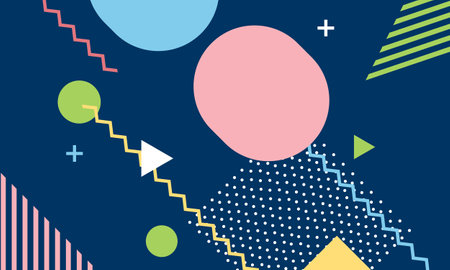 Memphis pattern. Geometric elements memphis in the style of 80s. Vector Illustration.