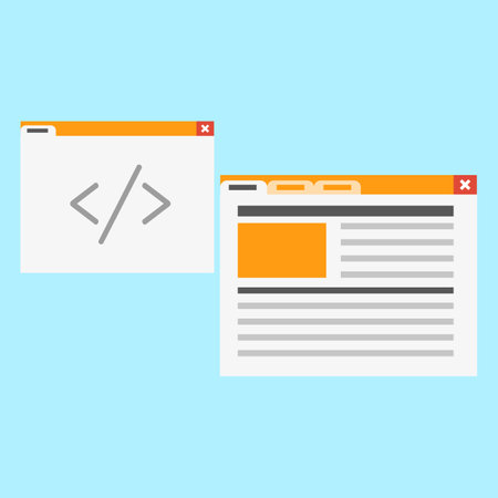 Coding vector icon. Coding web page. Coding web page. Coding web page.のイラスト素材