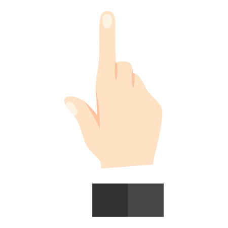 Hand pointing up icon. Flat illustration of hand pointing up vector icon for webのイラスト素材