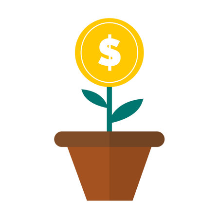 Money tree in pot vector illustration graphic design icon of money financial investmentのイラスト素材