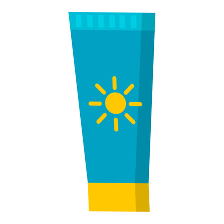 Sun cream tube icon. Flat illustration of sun cream tube icon for web designのイラスト素材