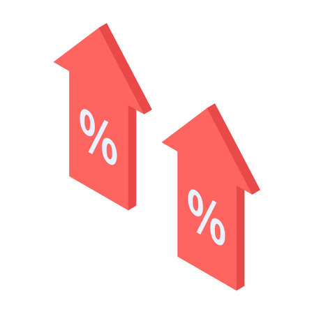 Percentage arrow icon vector isolated on white background for your web and mobile app design, Percentage arrow logo conceptのイラスト素材