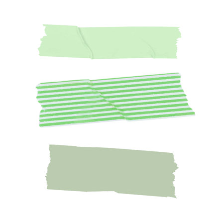 Piece of torn paper isolated over the white background, set of two different foreshorteningsのイラスト素材