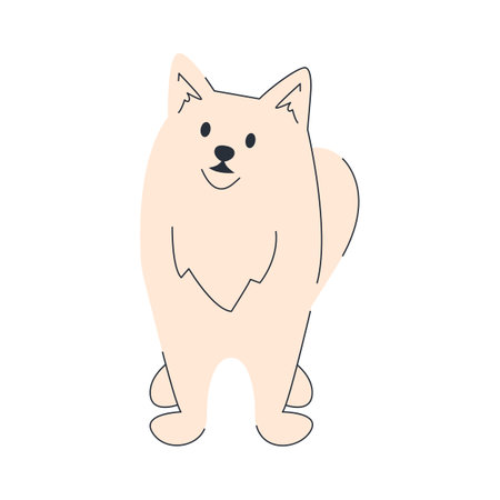 Cute cartoon dog. Vector illustration isolated on a white background.のイラスト素材