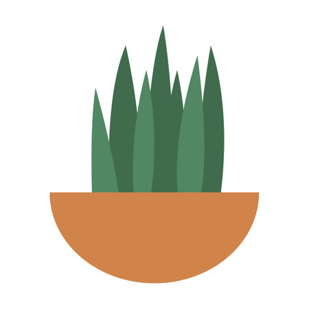 Plant in pot flat icon isolated on white background vector illustration.のイラスト素材