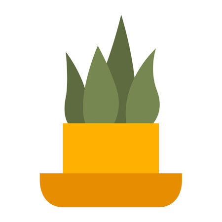 Plant in pot flat icon isolated on white background vector illustration.のイラスト素材