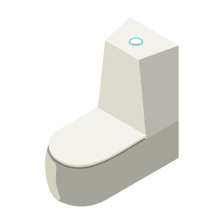 Toilet icon in isometric 3d style on a white backgroundのイラスト素材