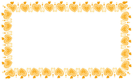 Frame of hearts on a white background. Valentine's Day. Vector illustration.のイラスト素材