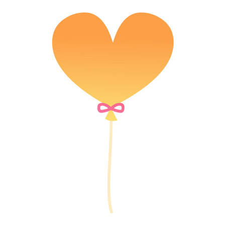 Orange heart balloon icon. Flat illustration of orange heart balloon icon for web designのイラスト素材