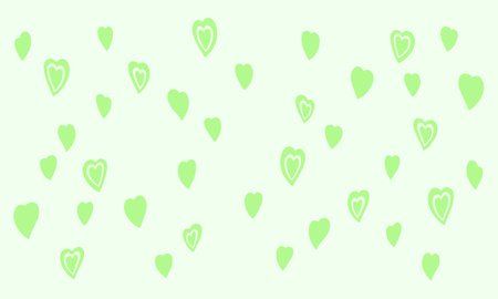 Green hearts on a light green background. Seamless pattern.のイラスト素材