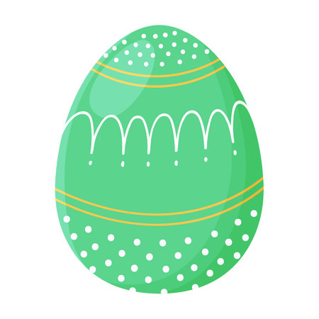 Easter egg vector illustration isolated on white background. Happy Easter greeting card design element.のイラスト素材
