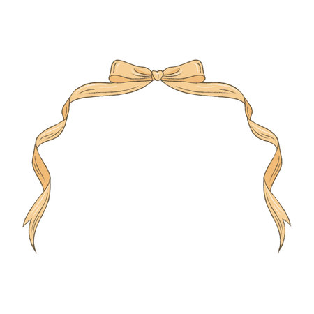Vector hand drawn doodle bow isolated on a white background.のイラスト素材