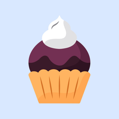 Cupcake icon. Sweet dessert. Vector illustration in flat styleのイラスト素材