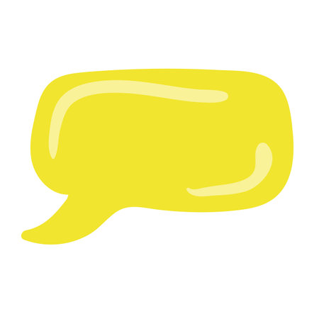 Isolated yellow speech bubble on a white background. Vector illustration designのイラスト素材