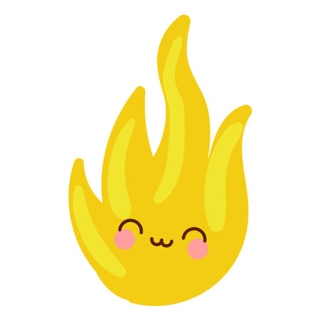 cute fire flame kawaii character vector illustration designicon.のイラスト素材