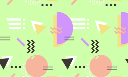 Memphis seamless pattern. Geometric elements memphis in the style of 80s. Vector illustration for...