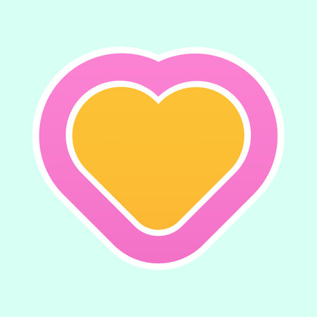 Pink heart icon on green background. Flat style. Vector illustration.のイラスト素材