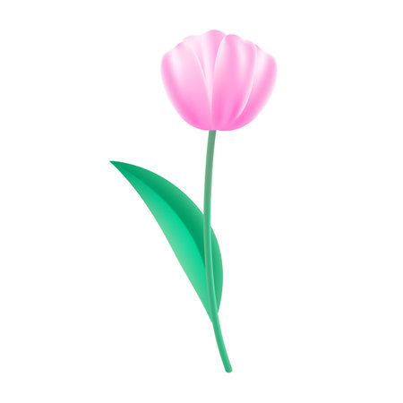 Tulip flower icon. Realistic illustration of tulip flower vector icon for webのイラスト素材
