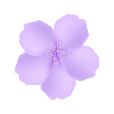 Purple flower isolated on white background. Vector illustration. Eps 10.のイラスト素材