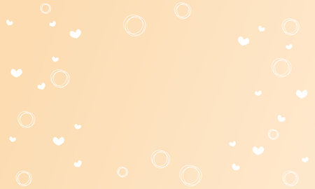 White heart love confettis. Valentine's day gradient great background. Falling transparent hearts confetti on delicate beige background. Delicate vector illustration.のイラスト素材