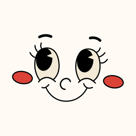 Cute kawaii face with eyes, mouth and nose. Vector illustration.のイラスト素材