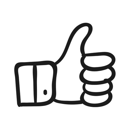 Thumb up. Thumb up icon. Hand drawn vector illustration.のイラスト素材