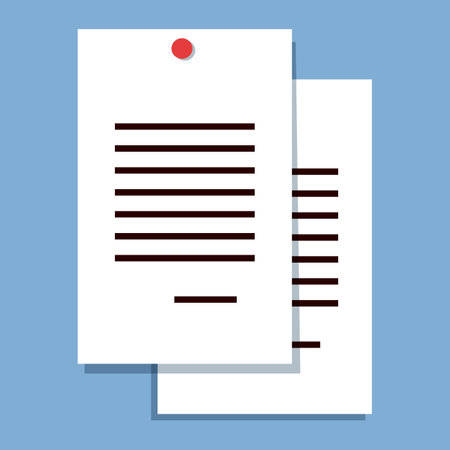 Clipboard with paper sheets on blue background. Vector illustration.のイラスト素材