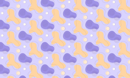 seamless pattern of abstract people faces on a lilac backgroundのイラスト素材