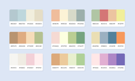 Color palette guide. Color guide for swatches. Vector illustration.