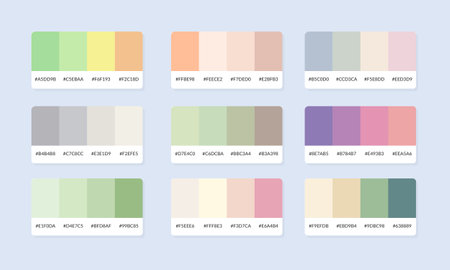 Color palette. Set of color palette for design. Vector illustration.のイラスト素材