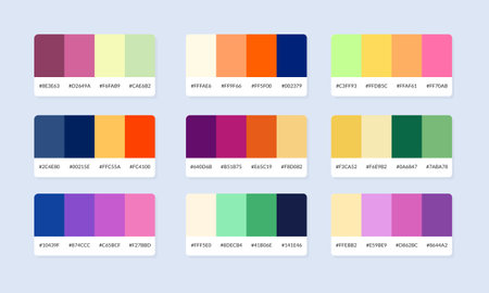 Color palette guide. Color palette guide. Color swatches. Vector illustrationのイラスト素材