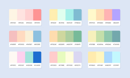 Set of color palette guide for your design. Vector illustration in flat styleのイラスト素材