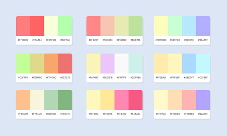 Set of multicolored business cards. Vector illustration in flat styleのイラスト素材